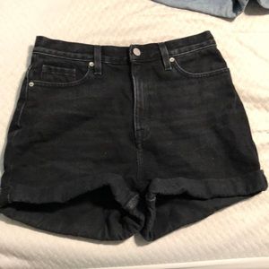 BDG urban outfitters mom high rise black denim shorts size 28